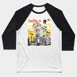 Catzilla Funny Cat T-Shirt - Gift for Cats Lovers Baseball T-Shirt